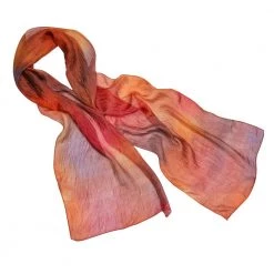 Ten Thousand Villages Peacock Shimmer Silk Scarf Handcrafted In Bangladesh Global Fair Trade Gifts