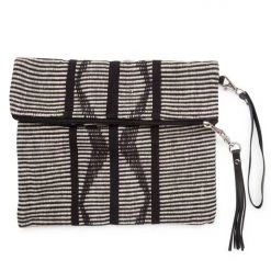 Ten Thousand Villages Woven Wave Foldover Clutch Handcrafted In India