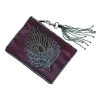 Ten Thousand Villages Purple Bead Embellished Peacock Coin Purse Handcrafted In India