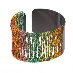 Ten Thousand Villages Rainbow Ribbon Cuff Bracelet Handcrafted In India