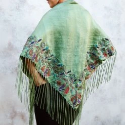 Ten Thousand Villages Embroidered Enchanted Forest Shawl Handcrafted In India Global Fair Trade Gifts