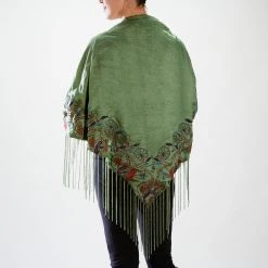 Ten Thousand Villages Embroidered Enchanted Forest Shawl Handcrafted In India Global Fair Trade Gifts