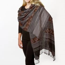 Ten Thousand Villages Global Fair Trade Gifts Desert Nights Blanket Scarf Handcrafted In India