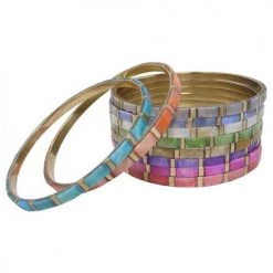 Ten Thousand Villages Global Fair Trade Gifts Brass Bollywood Bangle Bracelets Handcrafted In India