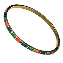 Ten Thousand Villages Brass & Bone Bangle Bracelet Handcrafted In India