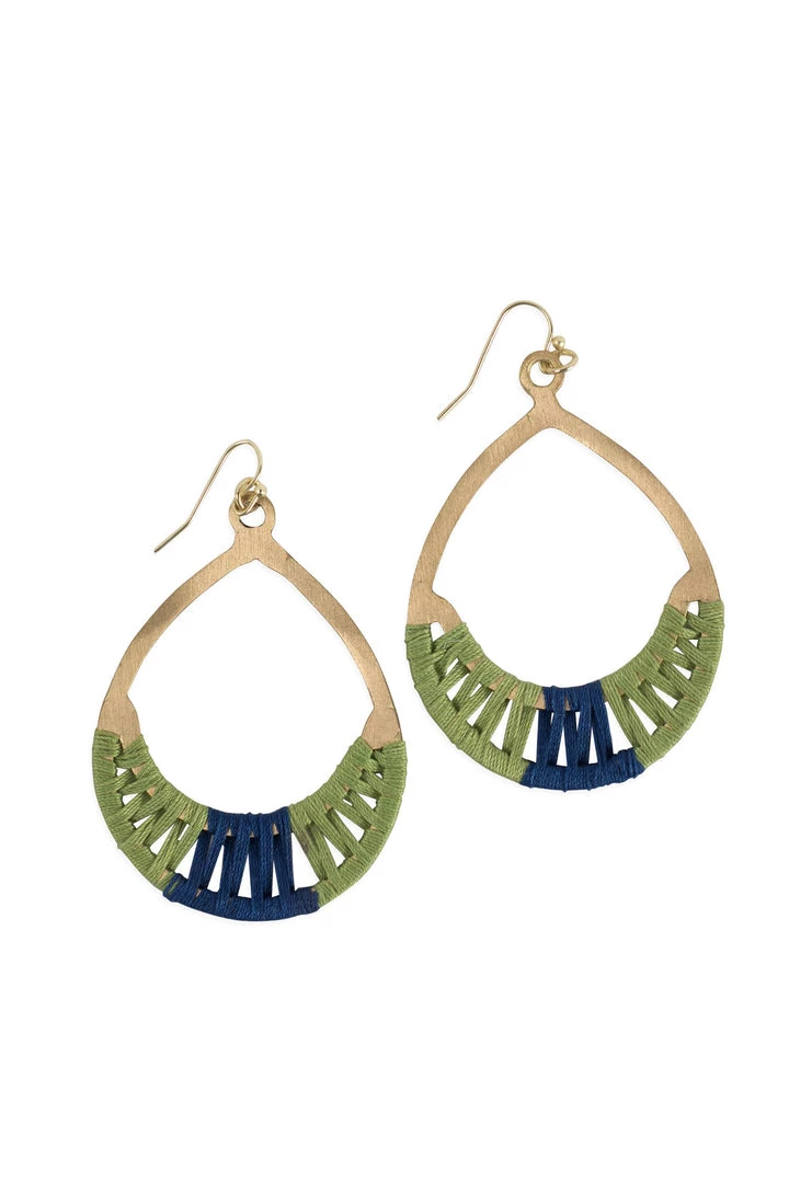 Ten Thousand Villages Global Fair Trade Gifts Crisscross Thread Earrings Green & Blue Handcrafted In India 3 Ten Thousand Villages Global Fair Trade Gifts Crisscross Thread Earrings Green & Blue Handcrafted In India