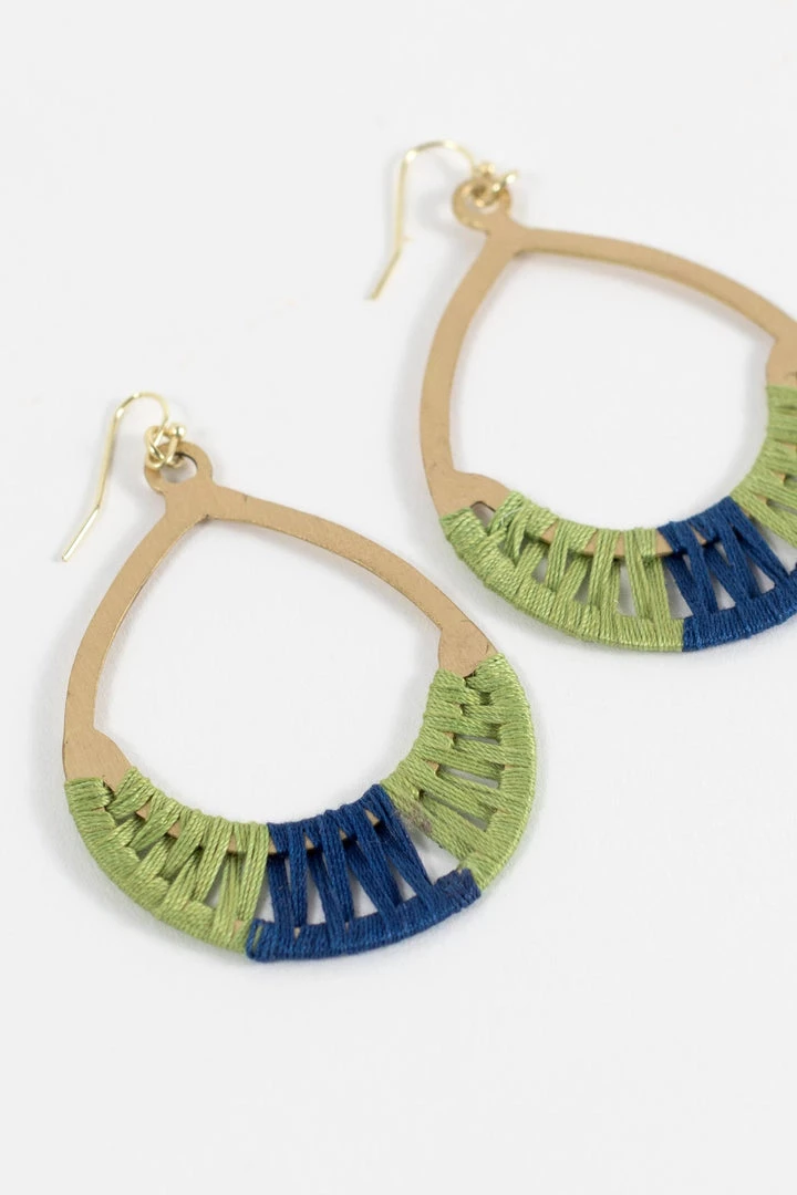 Ten Thousand Villages Global Fair Trade Gifts Crisscross Thread Earrings Green & Blue Handcrafted In India 4 Ten Thousand Villages Global Fair Trade Gifts Crisscross Thread Earrings Green & Blue Handcrafted In India