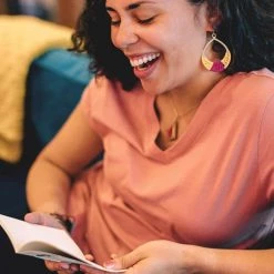 Ten Thousand Villages Global Fair Trade Gifts Crisscross Thread Earrings Yellow & Pink Handcrafted In India