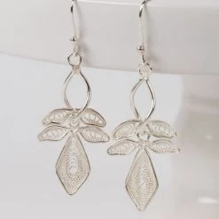 Ten Thousand Villages Lily Filigree Earrings Handcrafted In Indonesia