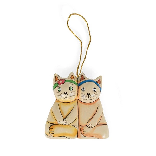 Ten Thousand Villages Global Fair Trade Gifts Kitty Cat Buddies Carved Wooden Ornament Handcrafted In Indonesia 3 Ten Thousand Villages Global Fair Trade Gifts Kitty Cat Buddies Carved Wooden Ornament Handcrafted In Indonesia