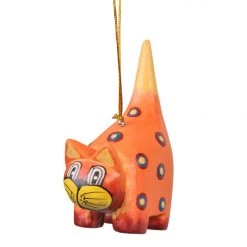Ten Thousand Villages Spotted Orange Cat Ornament Handcrafted In Indonesia