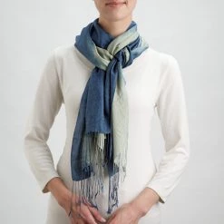 Ten Thousand Villages Global Fair Trade Gifts Marshlands Silk Scarf Handcrafted In Laos