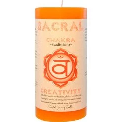 Crystal Journey Candles Candles & Accessories Sacral Chakra ~ Svadisthana Chakra Pillar Candle