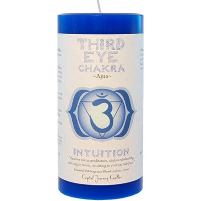 Crystal Journey Candles Candles & Accessories Third Eye Chakra ~ Ajna Chakra Pillar Candle 3 Crystal Journey Candles Candles & Accessories Third Eye Chakra ~ Ajna Chakra Pillar Candle
