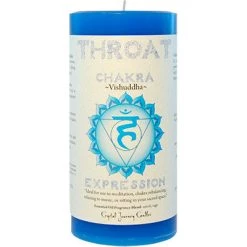 Crystal Journey Candles Chakra Pillar Candle ~ Throat Chakra ~ Vishuddha Candles & Accessories
