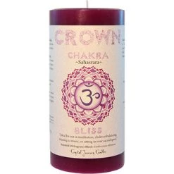 Crystal Journey Candles Crown Chakra ~ Sahasrara Chakra Pillar Candle