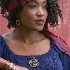 Ten Thousand Villages Global Fair Trade Gifts Medallion Beaded Necklace Handcrafted In Guatemala