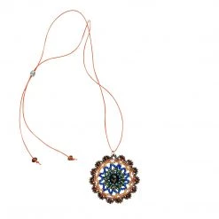 Ten Thousand Villages Global Fair Trade Gifts Medallion Beaded Necklace Handcrafted In Guatemala