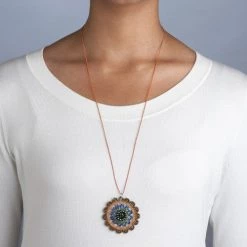 Ten Thousand Villages Global Fair Trade Gifts Medallion Beaded Necklace Handcrafted In Guatemala