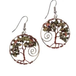 Ten Thousand Villages Twisted Tree Bead Earrings Handcrafted In Guatemala