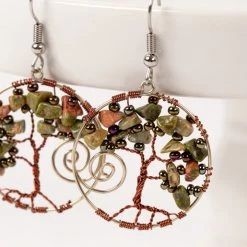 Ten Thousand Villages Twisted Tree Bead Earrings Handcrafted In Guatemala