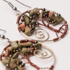 Ten Thousand Villages Twisted Tree Bead Earrings Handcrafted In Guatemala