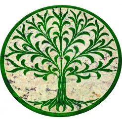 Kheops International Tree Of Life Soapstone Round Incense Holder Incense & Accessories