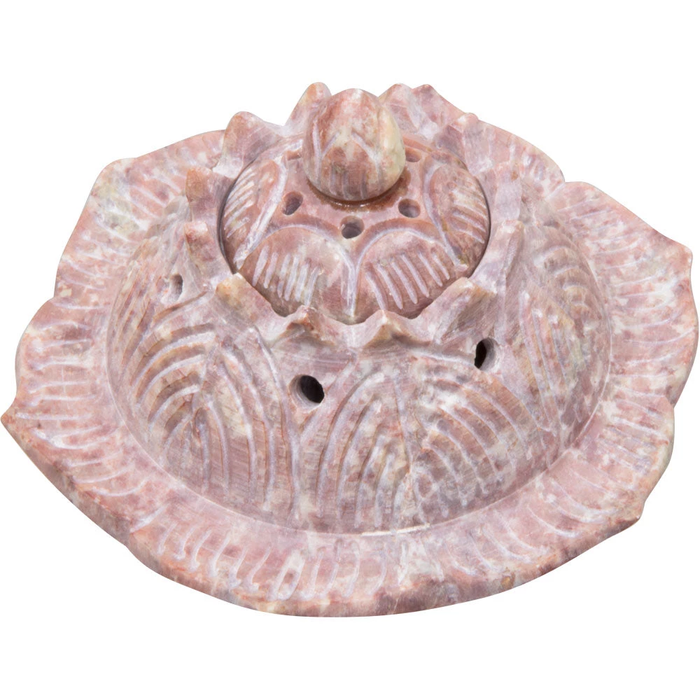Kheops International Incense & Accessories Soapstone Lotus Incense & Charcoal Burner 3 Kheops International Incense & Accessories Soapstone Lotus Incense & Charcoal Burner