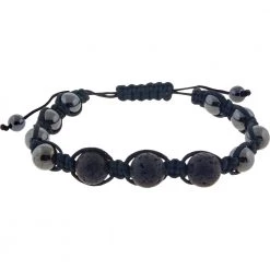 Kheops International Hematite And Lava Stone Adjustable Bracelet ~ A Joy Alchemy Gift