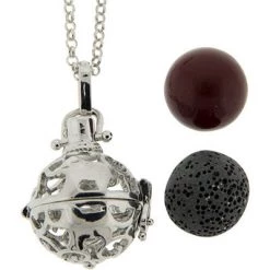 Kheops International Aromatherapy Gifts Aromatherapy Lava Necklace ~ Elephants Pendant