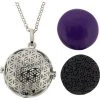 Kheops International Aromatherapy Gifts Aromatherapy Lava Necklace ~ Large Flower Of Life Pendant