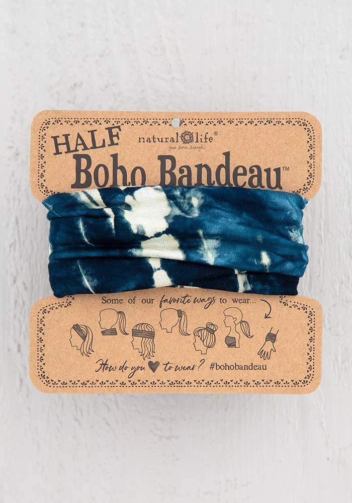 Natural Life Indigo Cream Half Boho Bandeau 3 Natural Life Indigo Cream Half Boho Bandeau