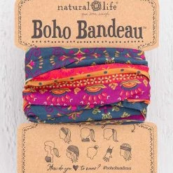 Natural Life Navy Red Flower Mandala Boho Bandeau