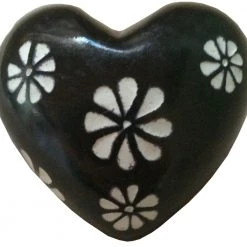 Ten Thousand Villages Global Fair Trade Gifts Heart-Shaped Kisii Stone Paperweight Handcrafted In Kenya