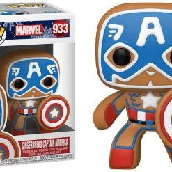 Funko Pop Vinyl Figurine Gingerbread Captain America #933 - Marvel Holiday Pop! Marvel