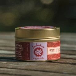 Ayurvedic Soy Tin Travel Candle ~ Lotus Love Beauty Candles & Accessories