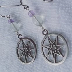 Dawn Welburn - Consignment Fluorite Faery Star Earrings Local Artisan Handmade Gifts
