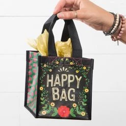 Natural Life Floral Black Small Recycled Happy Bag (S)