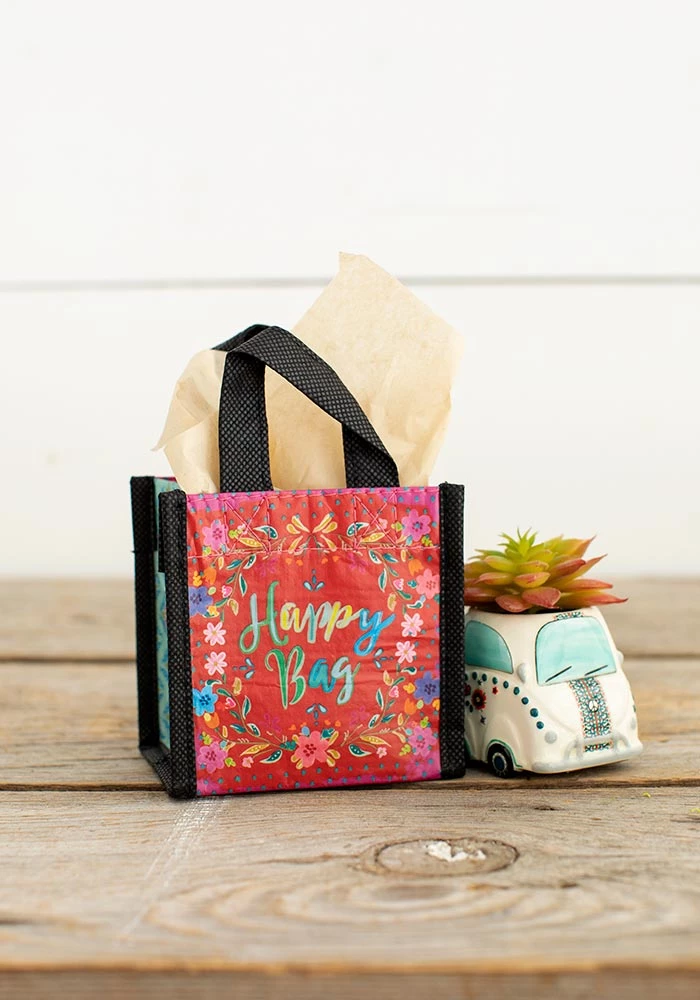 Natural Life Red Floral Tiny Recycled Happy Bag (XS) 3 Natural Life Red Floral Tiny Recycled Happy Bag (XS)