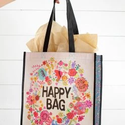 Natural Life Whimsy Floral Wreath Extra Large Recycled Happy Bag (XL)