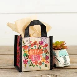 Natural Life Watercolor Flowers Tiny Recycled Happy Bag (XS)
