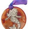 Raku Potteryworks New Arrivals! Mermaid Silhouette Medallion Ornament From Raku Pottery