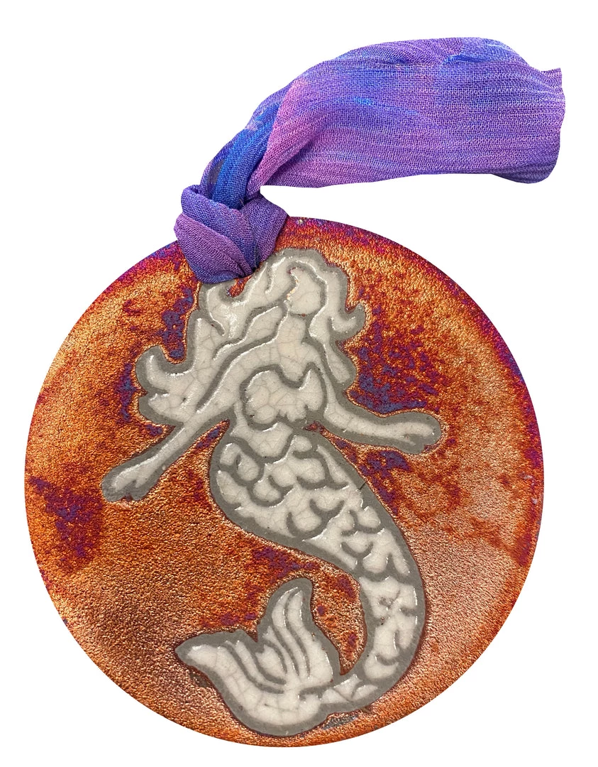 Raku Potteryworks New Arrivals! Mermaid Silhouette Medallion Ornament From Raku Pottery 3 Raku Potteryworks New Arrivals! Mermaid Silhouette Medallion Ornament From Raku Pottery