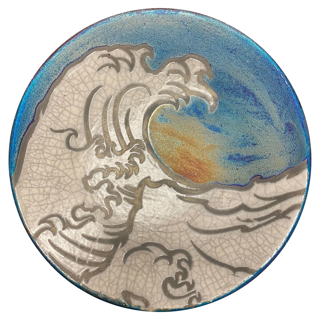 Raku Potteryworks New Arrivals! Ocean Waves Medium Silhouette Plate From Raku Pottery 3 Raku Potteryworks New Arrivals! Ocean Waves Medium Silhouette Plate From Raku Pottery