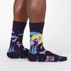 Sock It To Me Wolf Moon Men's Crew Socks
