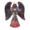 Raku Potteryworks Angel Gifts Angel With Gemstone Heart Handcrafted Ornament (3") From Raku Pottery