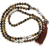 Kheops International Meditation & Prayer Gifts Owl Tiger Eye And Lemon Topaz ~ Mala Prayer Beads
