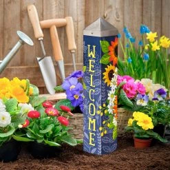 Studio M Denim Garden 20" Art Pole 9 Studio M Denim Garden 20