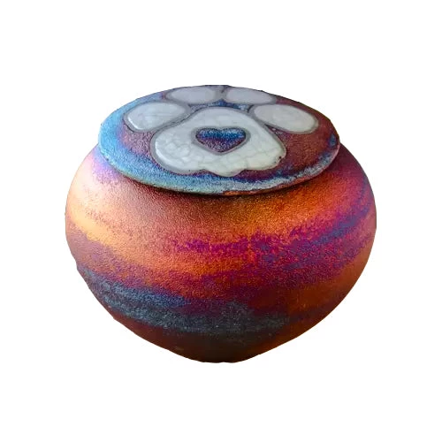 Raku Potteryworks Metaphysical & Divination Gifts Paw Print Silhouette Dreamcatcher Jar From Raku Pottery 3 Raku Potteryworks Metaphysical & Divination Gifts Paw Print Silhouette Dreamcatcher Jar From Raku Pottery