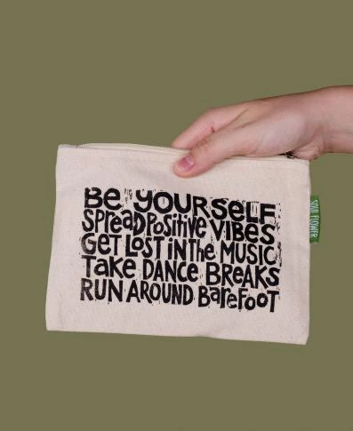 Let Your Soul Flower Manifesto Large Zipper Pouch 4 Let Your Soul Flower Manifesto Large Zipper Pouch